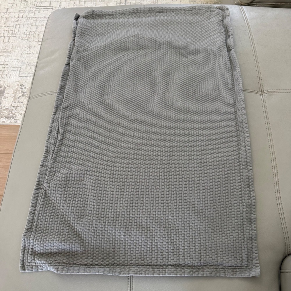 MM Sferra King Pillow Sham Grey Cotton Waffle Weave Made‎ in Portugal Luxury Bed